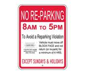 No Re-parking Sign